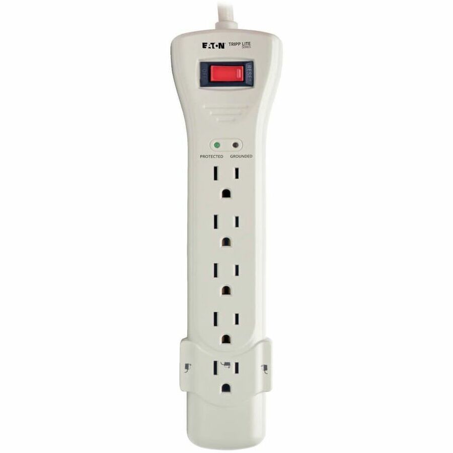 Eaton Tripp Lite Series Protect It! 7-Outlet Surge Protector, 7 ft. Cord with Right-Angle Plug, 2160 Joules, Diagnostic LEDs, Light Gray Housing — SUPER7