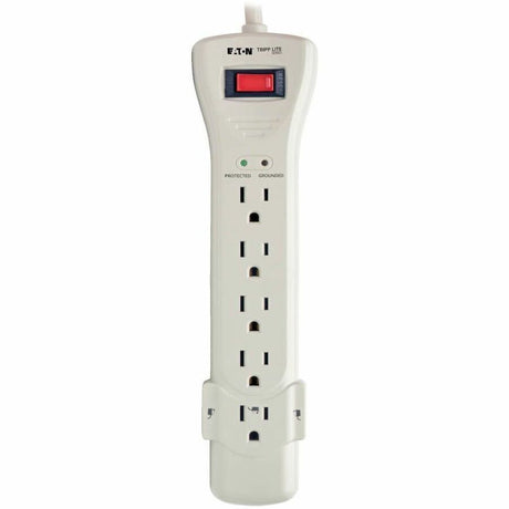 Eaton Tripp Lite Series Protect It! 7-Outlet Surge Protector, 7 ft. Cord with Right-Angle Plug, 2160 Joules, Diagnostic LEDs, Light Gray Housing — SUPER7