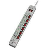 Eaton Tripp Lite Series Eco-Surge 7-Outlet Surge Protector, 6 ft. (1.83 m) Cord, 1080 Joules, Individually-Controlled — TLP76MSG