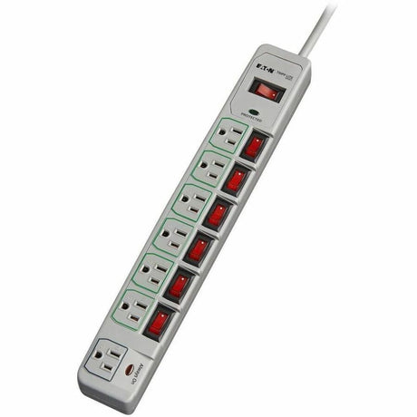 Eaton Tripp Lite Series Eco-Surge 7-Outlet Surge Protector, 6 ft. (1.83 m) Cord, 1080 Joules, Individually-Controlled — TLP76MSG
