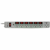 Eaton Tripp Lite Series Eco-Surge 7-Outlet Surge Protector, 6 ft. (1.83 m) Cord, 1080 Joules, Individually-Controlled — TLP76MSG