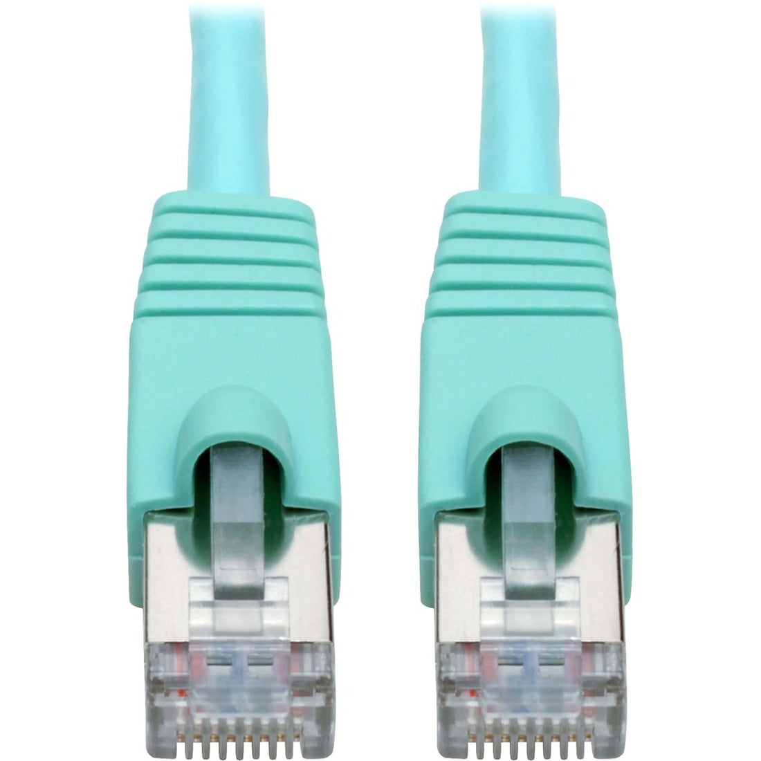 Eaton Tripp Lite Series Cat6a 10G Snagless Shielded STP Ethernet Cable (RJ45 M/M), PoE, Aqua, 10 ft. (3.05 m) — N262-010-AQ