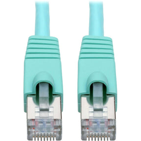 Eaton Tripp Lite Series Cat6a 10G Snagless Shielded STP Ethernet Cable (RJ45 M/M), PoE, Aqua, 10 ft. (3.05 m) — N262-010-AQ