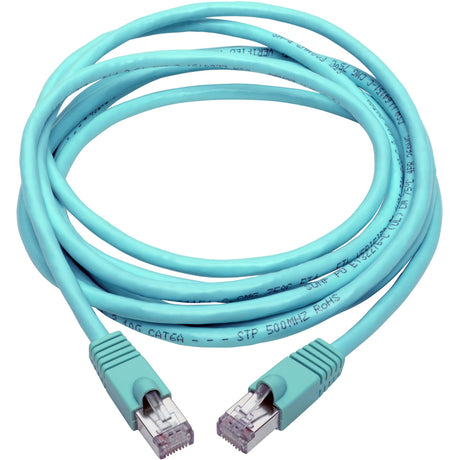 Eaton Tripp Lite Series Cat6a 10G Snagless Shielded STP Ethernet Cable (RJ45 M/M), PoE, Aqua, 10 ft. (3.05 m) — N262-010-AQ