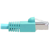 Eaton Tripp Lite Series Cat6a 10G Snagless Shielded STP Ethernet Cable (RJ45 M/M), PoE, Aqua, 10 ft. (3.05 m) — N262-010-AQ