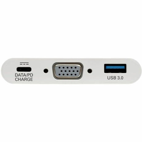 Eaton Tripp Lite Series USB-C to VGA Adapter with USB 3.x (5Gbps) Hub Ports and 60W PD Charging, White — U444-06N-VU-C