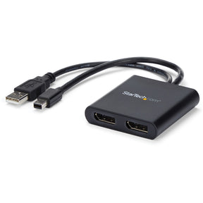 StarTech.com 2-Port Multi Monitor Adapter, Mini DisplayPort to DP MST Hub, Dual 4K 30Hz, Video Splitter for Extended Desktop Mode, Windows — MSTMDP122DP