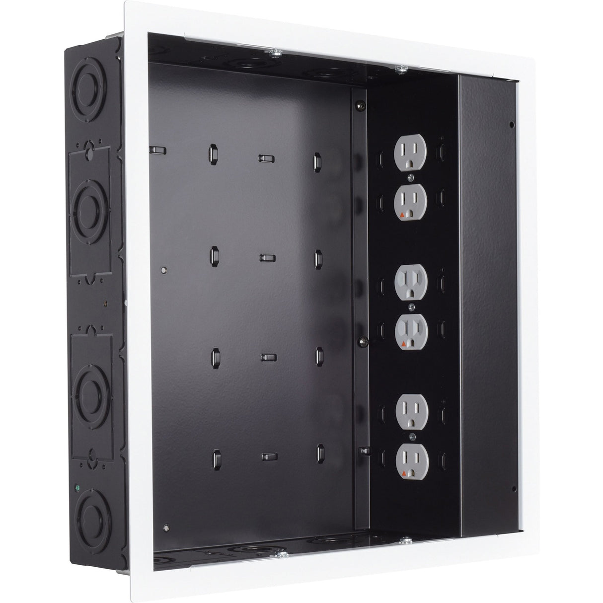 Chief Proximity In-Wall Storage Box - With 6 Receptacle Filter & Surge - Black — PAC526FWP6