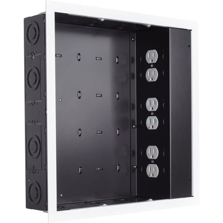 Chief Proximity In-Wall Storage Box - With 6 Receptacle Filter & Surge - Black — PAC526FWP6
