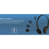 Adesso Xtream H4 - 3.5mm Stereo Headset with Microphone - Noise Cancelling - Wired- 6 ft cable- Lightweight — Xtream H4