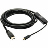 Eaton Tripp Lite Series USB-C to HDMI Active Adapter Cable (M/M), 4K 60 Hz, 4:4:4, HDCP 2.2, Mid-Cable Adapter, Black, 10 ft. (3.1 m) — U444-010-H4K6BM