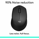 Logitech M330 SILENT PLUS Wireless Mouse, 2.4GHz with USB Receiver, Optical Tracking, Quiet & Lightweight, Black — 910-004905