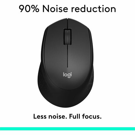 Logitech M330 SILENT PLUS Wireless Mouse, 2.4GHz with USB Receiver, Optical Tracking, Quiet & Lightweight, Black — 910-004905