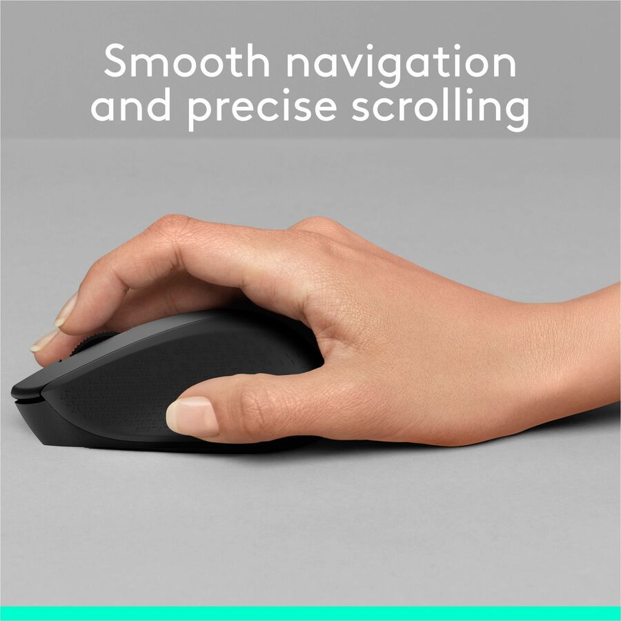 Logitech M330 SILENT PLUS Wireless Mouse, 2.4GHz with USB Receiver, Optical Tracking, Quiet & Lightweight, Black — 910-004905
