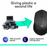 Logitech M330 SILENT PLUS Wireless Mouse, 2.4GHz with USB Receiver, Optical Tracking, Quiet & Lightweight, Black — 910-004905
