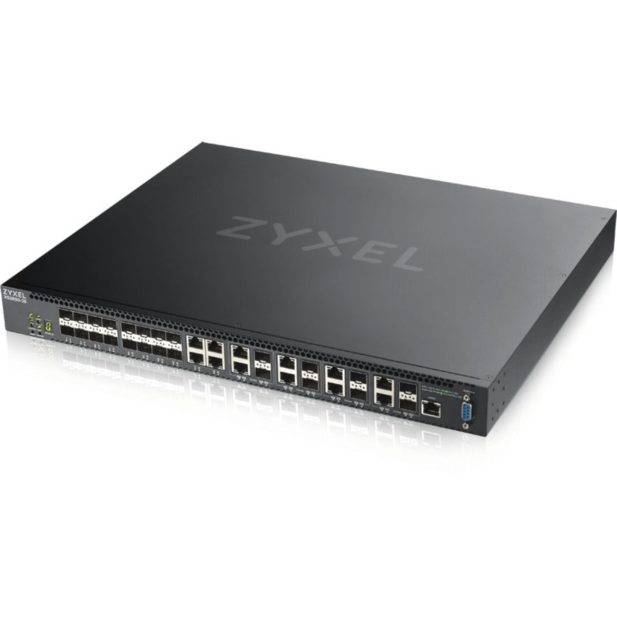 ZYXEL XS3800-28 24-port 10G Multi-Gigabit L3 Managed Aggregation Switch with 16 SFP+ 10G Ports, 8 10G Combo (SFP+/RJ-45) Ports and 4 10G Ethernet Ports — XS3800-28