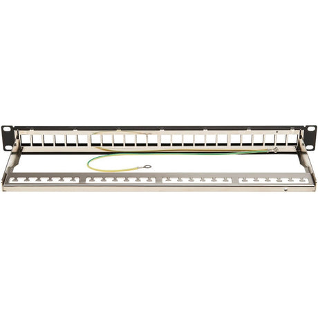 Eaton Tripp Lite Series 24-Port 1U Rack-Mount Shielded Blank Keystone/Multimedia Patch Panel, RJ45 Ethernet, USB, HDMI, Cat5e/6 — N062-024-KJ-SH