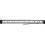 Eaton Tripp Lite Series 24-Port 1U Rack-Mount Shielded Blank Keystone/Multimedia Patch Panel, RJ45 Ethernet, USB, HDMI, Cat5e/6 — N062-024-KJ-SH