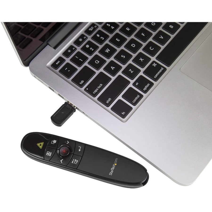 StarTech.com Wireless Presentation Remote with Red Laser Pointer - 90 ft. - PowerPoint Presentation Clicker for Mac & Windows (PRESREMOTE) — PRESREMOTE