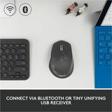 Logitech M720 Triathlon Multi-Device Wireless Mouse, Bluetooth, USB Unifying Receiver, 1000 DPI, 8 Buttons, Black — 910-004790