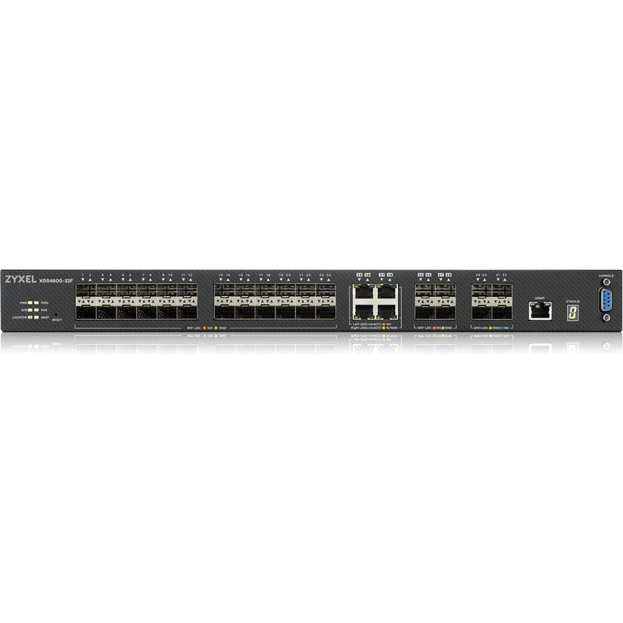 ZYXEL XGS4600-32F 24-port Gigabit SFP L3 Managed Aggregation Switch with 4 SFP+ 10G Uplinks and 4 10G Combo (SFP+/RJ-45) Ports — XGS4600-32F