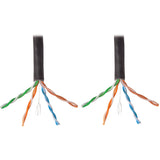 Eaton Tripp Lite Series Cat6 Gigabit Solid Core UTP PVC Bulk Ethernet Cable, Black, 1000 ft. (304.8 m), TAA — N222-01K-BK