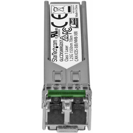 StarTech.com Cisco GLC-ZX-SM-RGD Compatible SFP Module - 1000BASE-ZX - 1GE Gigabit Ethernet 1GbE Single Mode Fiber SMF Optic Transceiver — GLCZXSMRGDST