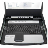 Eaton Tripp Lite Series NetDirector 8-Port DisplayPort KVM Switch Console with 17 in. LCD, IP Remote Access, Dual Rail, 1U Rack-Mount, TAA — B030-DP08-17DIP