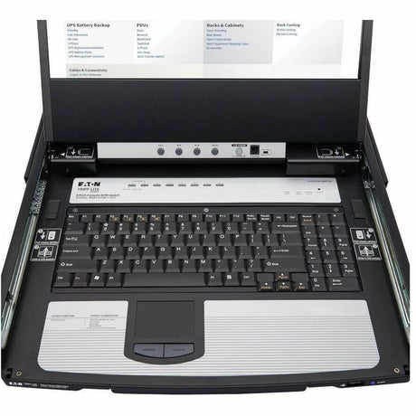 Eaton Tripp Lite Series NetDirector 8-Port DisplayPort KVM Switch Console with 17 in. LCD, IP Remote Access, Dual Rail, 1U Rack-Mount, TAA — B030-DP08-17DIP