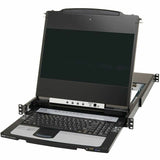 Eaton Tripp Lite Series NetDirector 8-Port DisplayPort KVM Switch Console with 17 in. LCD, IP Remote Access, Dual Rail, 1U Rack-Mount, TAA — B030-DP08-17DIP