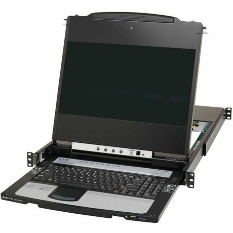 Eaton Tripp Lite Series NetDirector 8-Port DisplayPort KVM Switch Console with 17 in. LCD, IP Remote Access, Dual Rail, 1U Rack-Mount, TAA — B030-DP08-17DIP