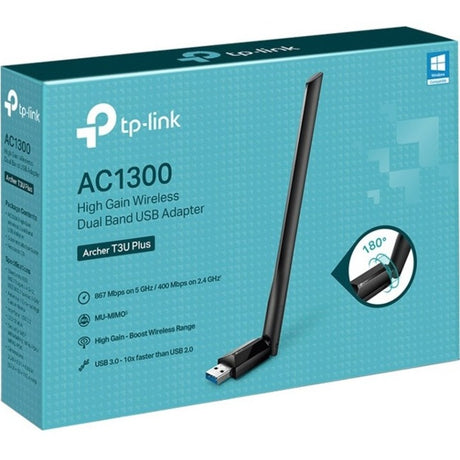 TP-Link Archer T3U Plus - IEEE 802.11ac Dual Band Wi-Fi Adapter for Desktop Computer/Notebook — Archer T3U Plus