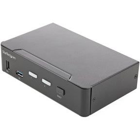 StarTech.com 2 Port HDMI KVM Switch 4K 60Hz UHD HDR, HDMI 2.0 Single Monitor, 2 Port USB 3.0 Hub, 4x USB HID, Audio, Hotkey Switching, TAA — SV231HU34K6