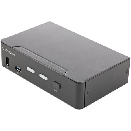 StarTech.com 2 Port HDMI KVM Switch 4K 60Hz UHD HDR, HDMI 2.0 Single Monitor, 2 Port USB 3.0 Hub, 4x USB HID, Audio, Hotkey Switching, TAA — SV231HU34K6