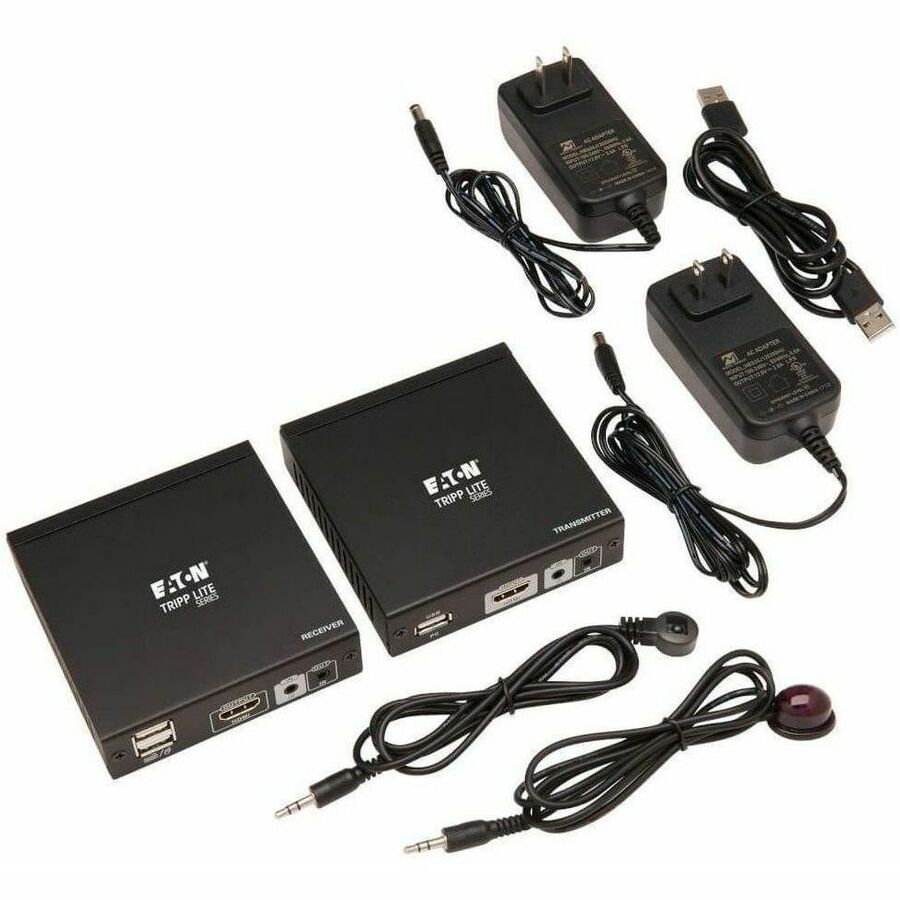 Eaton Tripp Lite Series HDMI HDBaseT KVM Console Extender over Cat6 - 2 USB Ports, IR, 4K 30 Hz (130 ft.), 1080p (230 ft.) — B013-HU-4K