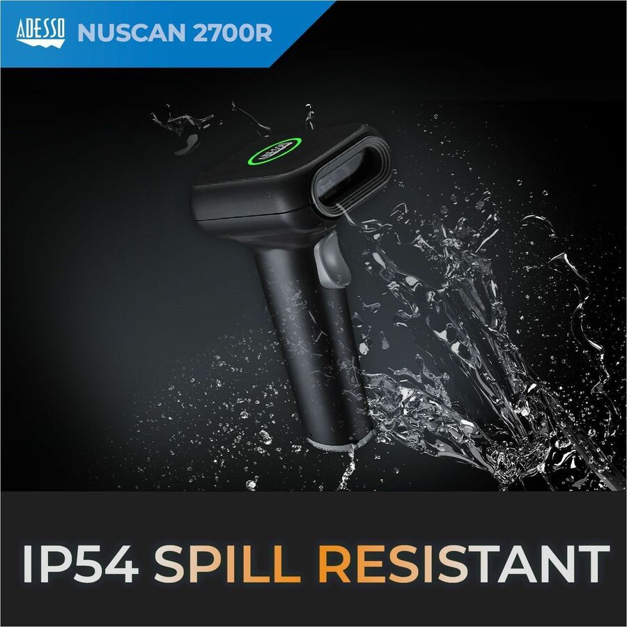 Adesso NuScan 2700R 2D Wireless Barcode Scanner with Charging Cradle — NUSCAN 2700R