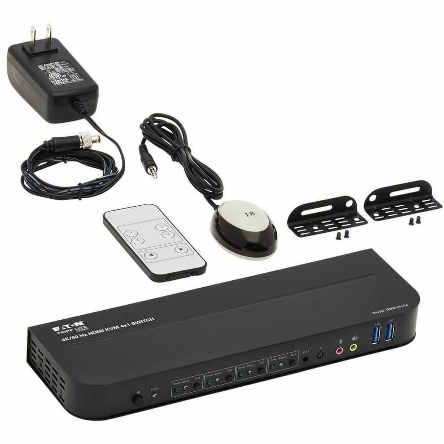 Eaton Tripp Lite Series 4-Port HDMI/USB KVM Switch - 4K 60 Hz, HDR, HDCP 2.2, IR, USB Sharing — B005-HUA4
