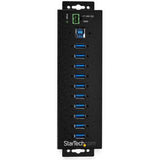 StarTech.com 10 Port USB Hub w/ Power Adapter - Metal Industrial USB 3.0 Data Hub - Din Rail, Wall & Desk Mount USB 3.2 Gen 1 5Gbps Hub — HB30A10AME