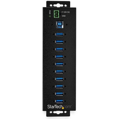 StarTech.com 10 Port USB Hub w/ Power Adapter - Metal Industrial USB 3.0 Data Hub - Din Rail, Wall & Desk Mount USB 3.2 Gen 1 5Gbps Hub — HB30A10AME