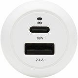 Eaton Tripp Lite Series Dual-Port USB Car Charger - 30W PD Charging, USB-C (18W) & USB-A (12W), USB-C to Lightning Cable, White — U280-C02-30W-K