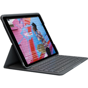 Logitech Slim Folio Keyboard/Cover Case (Folio) iPad (7th Generation), iPad (8th Generation), iPad (9th Generation) Tablet - Graphite — 920-009473