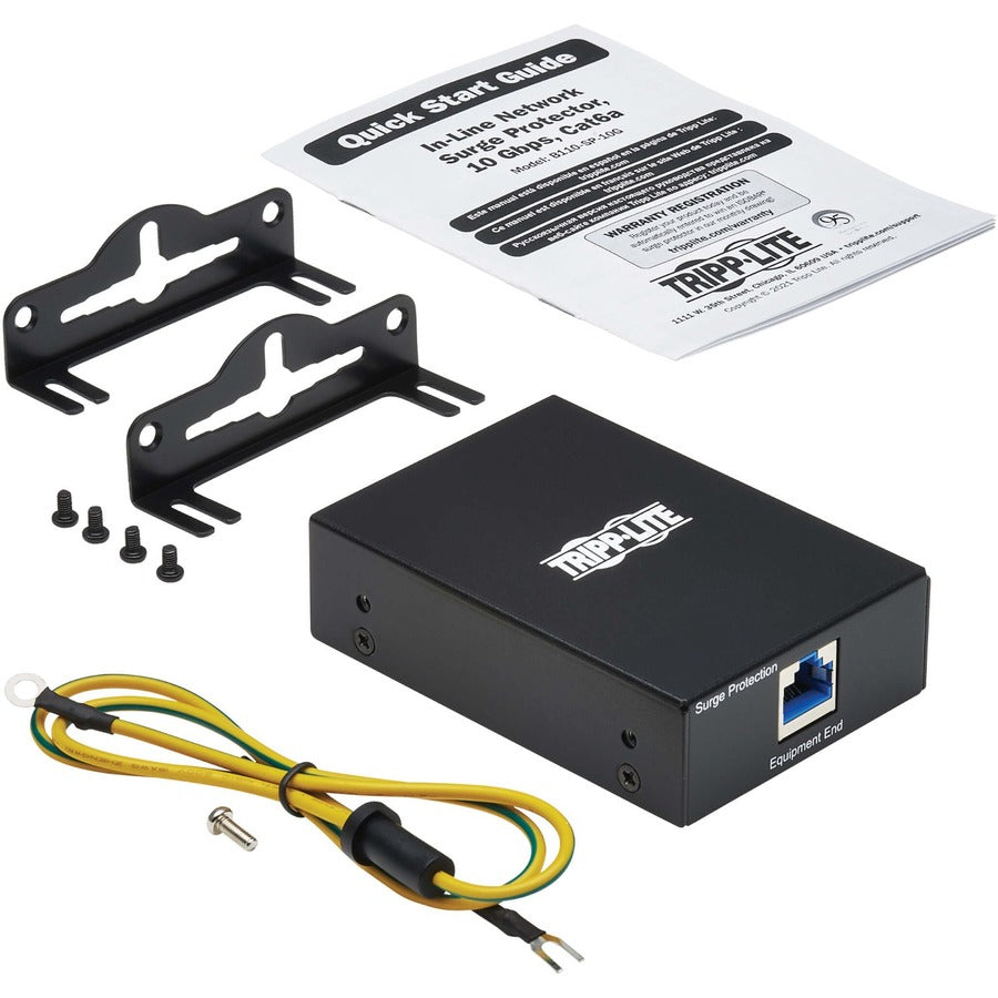 Eaton Tripp Lite Series In-Line Network Surge Protector - 10 Gbps, Cat6a/8, Metal Case, IEC Compliant, TAA — B110-SP-10G