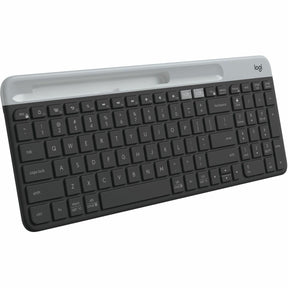 Logitech K585 Multi-Device Slim Wireless Keyboard, Built-in Cradle for device, Bluetooth/Receiver, Easy Switch, Graphite — 920-011479