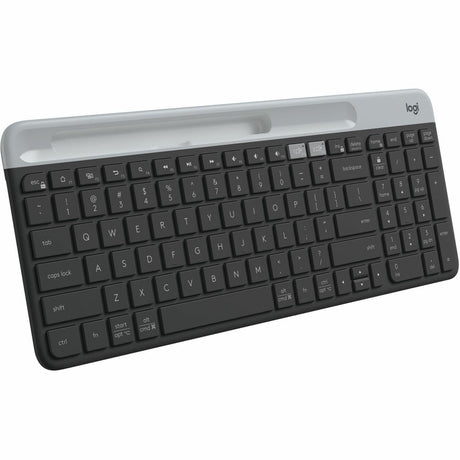 Logitech K585 Multi-Device Slim Wireless Keyboard, Built-in Cradle for device, Bluetooth/Receiver, Easy Switch, Graphite — 920-011479