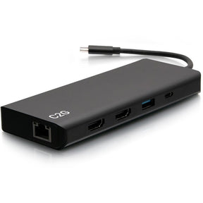 C2G USB-C 9-in-1 Dual Display Docking Station - 60W Power Supply, HDMI, Ethernet, USB, 3.5mm Audio and Power Delivery - 4K 30Hz — C2G54487
