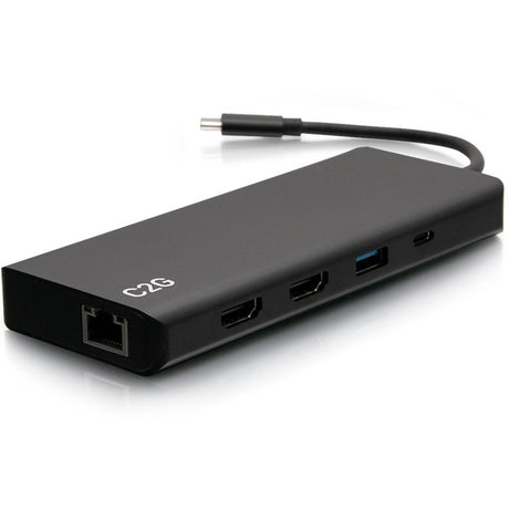 C2G USB-C 9-in-1 Dual Display Docking Station - 60W Power Supply, HDMI, Ethernet, USB, 3.5mm Audio and Power Delivery - 4K 30Hz — C2G54487