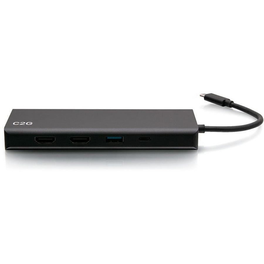 C2G USB-C 9-in-1 Dual Display Docking Station - 60W Power Supply, HDMI, Ethernet, USB, 3.5mm Audio and Power Delivery - 4K 30Hz — C2G54487