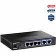 TRENDnet 6-Port 10G Switch, 4 x 2.5G RJ-45 Base-T Ports, TEG-S762, 2 x 10G RJ-45 Ports, 60Gbps Switching Capacity, Wall Mountable, Ethernet Splitter, NDAA & TAA Compliant, Lifetime Protection, Black — TEG-S762
