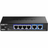 TRENDnet 6-Port 10G Switch, 4 x 2.5G RJ-45 Base-T Ports, TEG-S762, 2 x 10G RJ-45 Ports, 60Gbps Switching Capacity, Wall Mountable, Ethernet Splitter, NDAA & TAA Compliant, Lifetime Protection, Black — TEG-S762