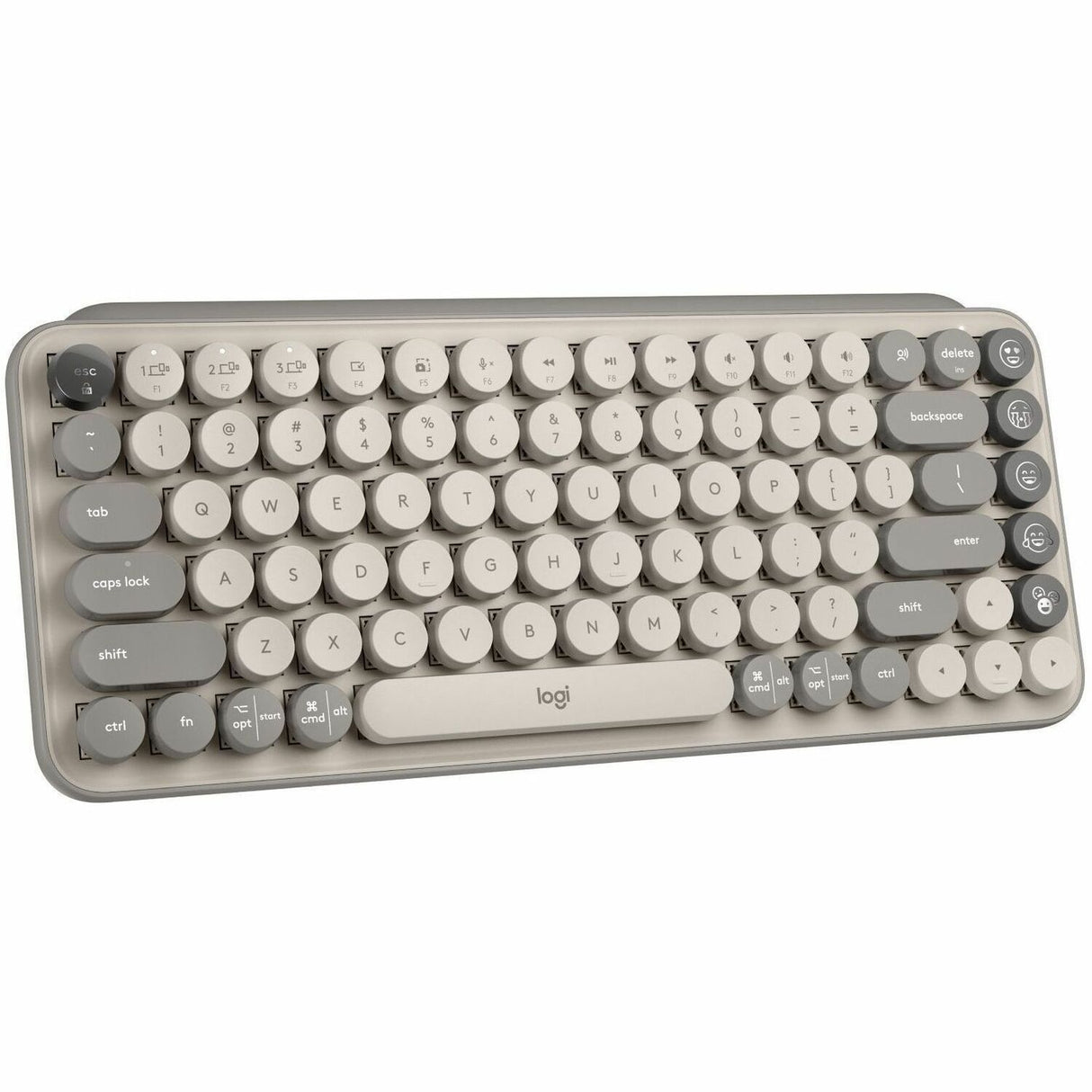 Logitech POP Keys Mechanical Wireless Keyboard with Customizable Emoji Keys, Compact Design, Bluetooth, Mist — 920-011232